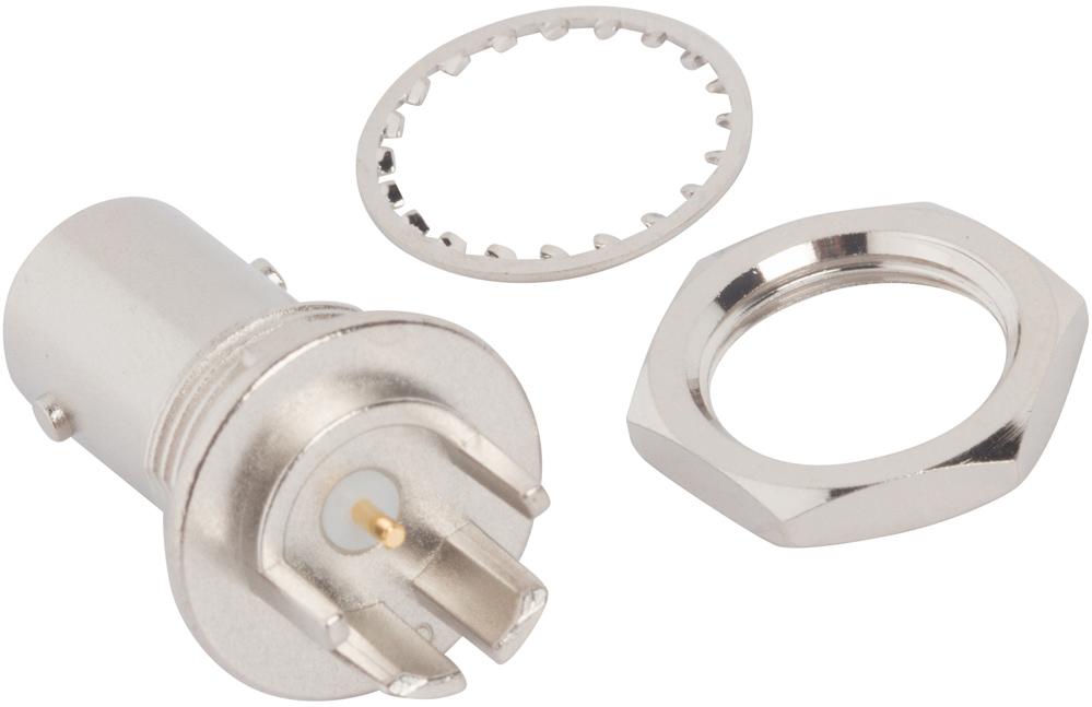 Amphenol RF-031-6233 RF-Steckverbinder Conn BNC 0Hz to 3GHz 50Ohm Solder ST Edge Mount RCP Gold