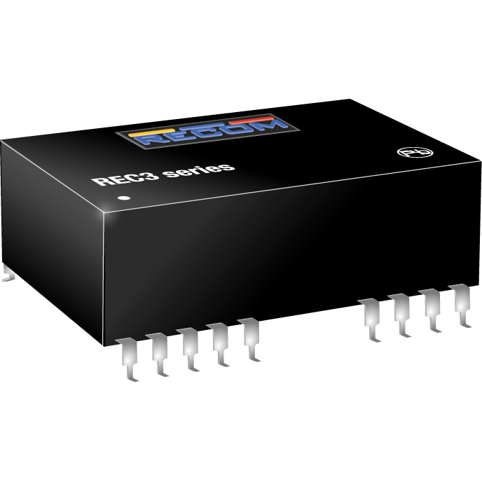 RECOM Power-REC3-1215DR/H1 直流-直流转换器和开关式调节器模块 Module DC-DC 12VIN 2-OUT -15V/15V -0.1A/0.1A 3W 12-Pin PDIP Tube