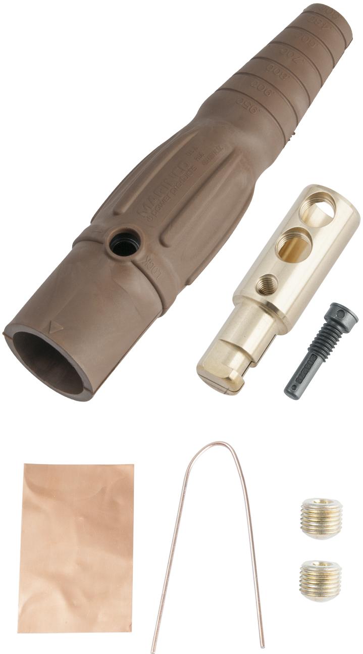 Marinco-CLS40MB-F Steckverbinder CLS Series Inline Single Pin Connector(400A / 600V) 2/0 - 4/0 AWG Male - Brown (F)