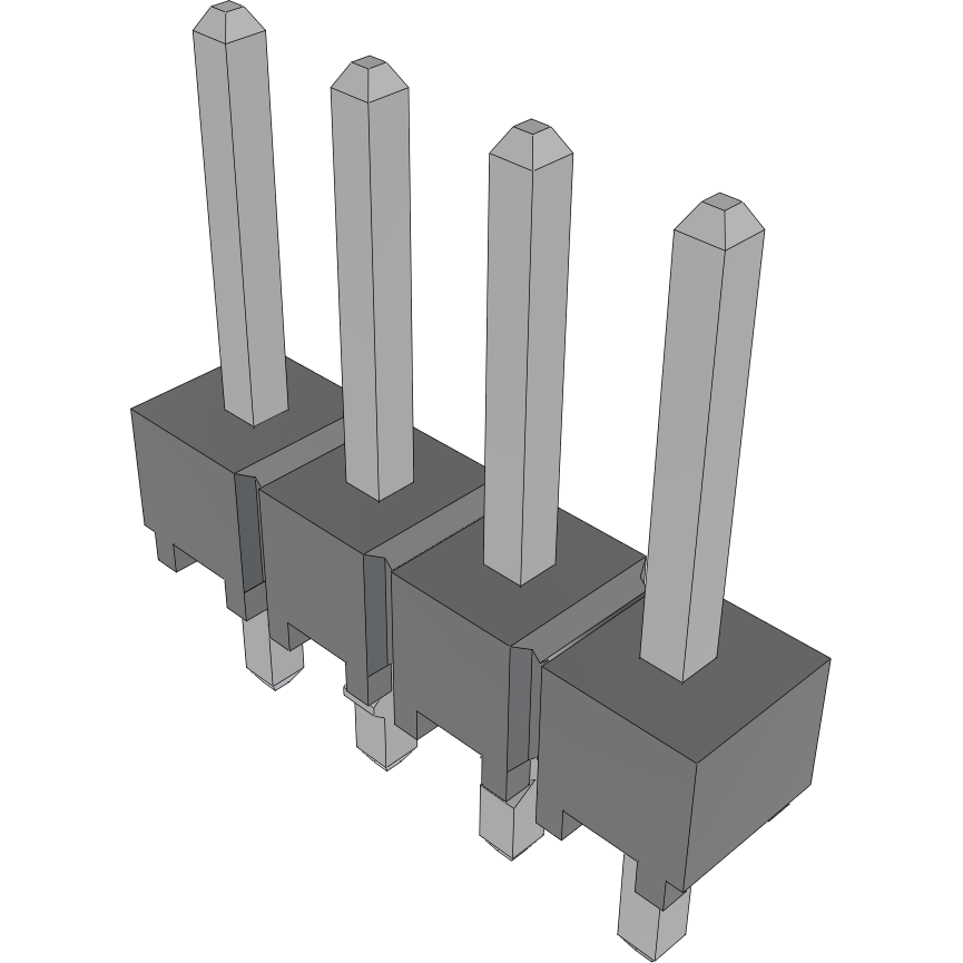 Samtec-HTSW-104-07-T-S-LL Piastre connettori e prese PCB Conn Unshrouded Header HDR 4 POS 2.54mm Solder ST Top Entry Thru-Hole Bulk