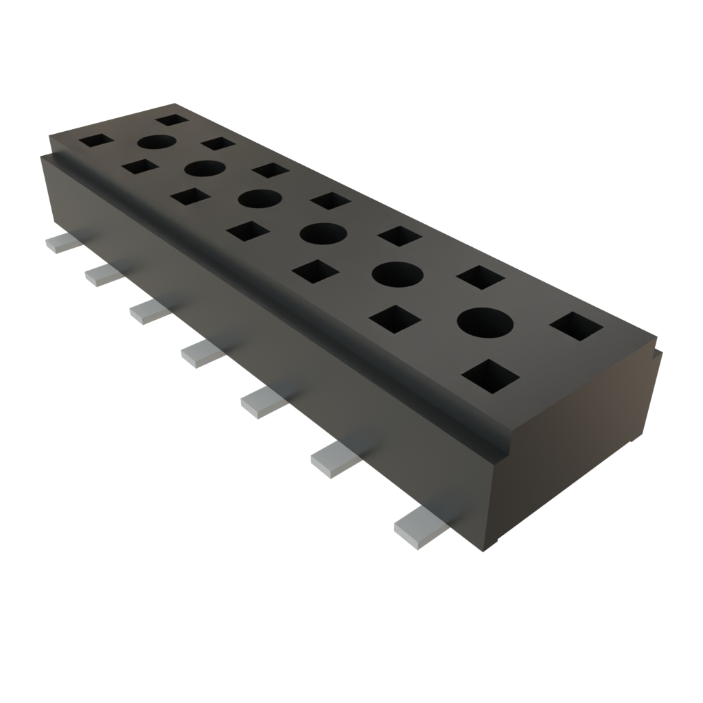 Samtec-CLT-107-02-L-D-A Steckverbinderleisten und Leiterplattenbuchsen Conn Socket Strip SKT 14 POS 2mm Solder ST Top Entry SMD TIGER CLAW™ Tube