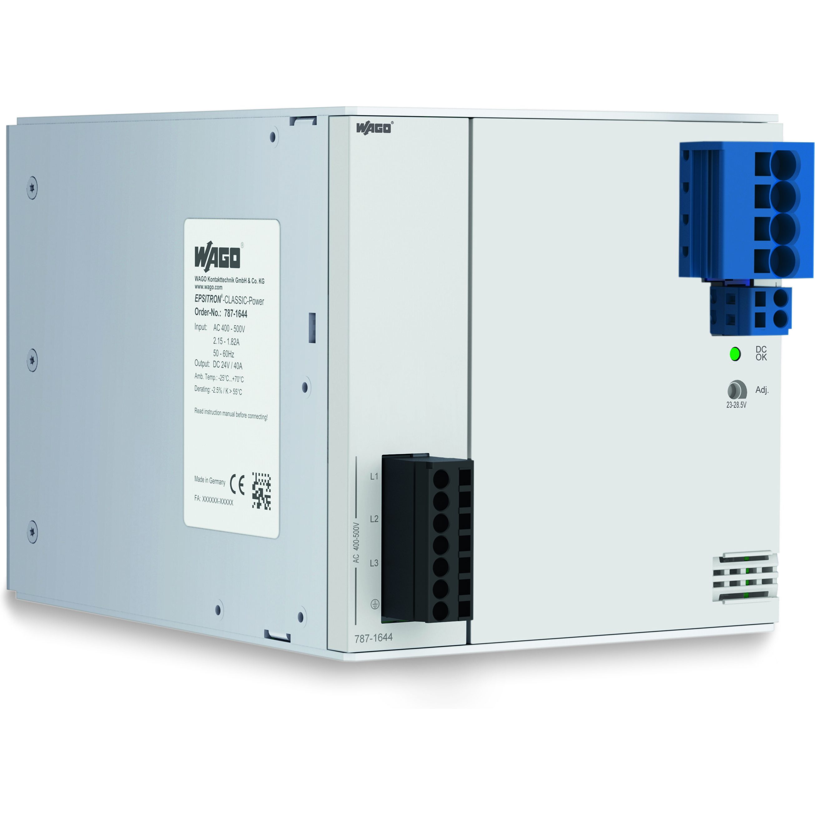 WAGO-787-1644 AC-DC-Spannungsversorgung AC/DC Power Supply Single-OUT 24V 40A Box
