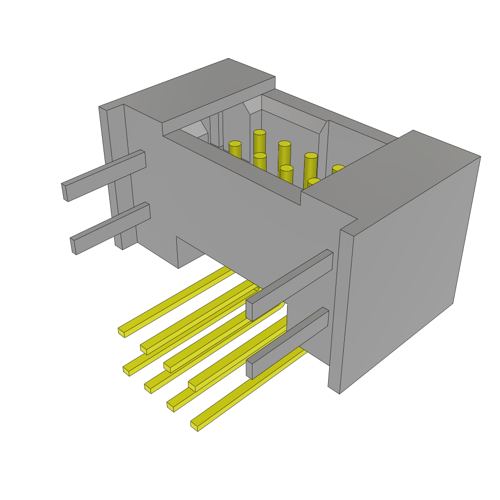 Samtec-TFM-104-01-L-D-RE2-WT 连接器插头及 PCB 插座 Conn Shrouded Header (4 Sides) HDR 8 POS 1.27mm Solder RA Side Entry Thru-Hole TIGER EYE™ Tube