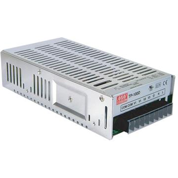 Mean Well Enterprises-TP-100C Suministro de energía de AC a CC AC/DC Power Supply Triple-OUT 5V/15V/-15V 10A/4A/0.6A 104W 9-Pin