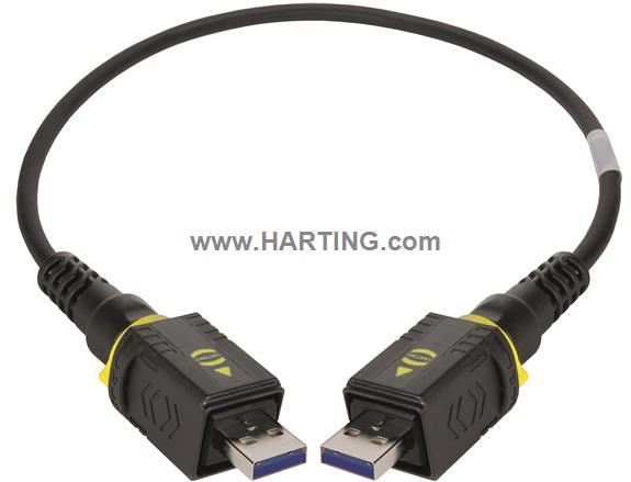 HARTING-09454452901 Cable Assembly USB Copper Cable, Cable Assemblies, USB, Pre-Assembled on Both Sides