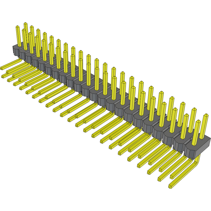Samtec-TSW-122-22-L-D-RA Connector Headers and PCB Receptacles Conn Unshrouded Header HDR 44 POS 2.54mm Solder RA Side Entry Thru-Hole Bulk