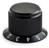 Kilo International-SC-50-4-6 Control Knobs Control Knob, Numeral Scale/Round/Skirt Black