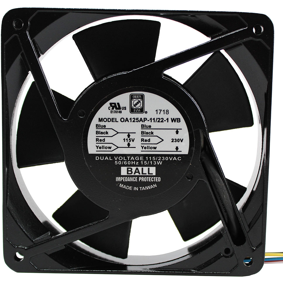ORION FANS-OA125AP-11/22-1WB Gebläse und Lüfter AC Fan Axial Ball Bearing 115V/230V 80V to 260V 81CFM 32dB 119.5 X 119.5 X 26.2mm High Speed