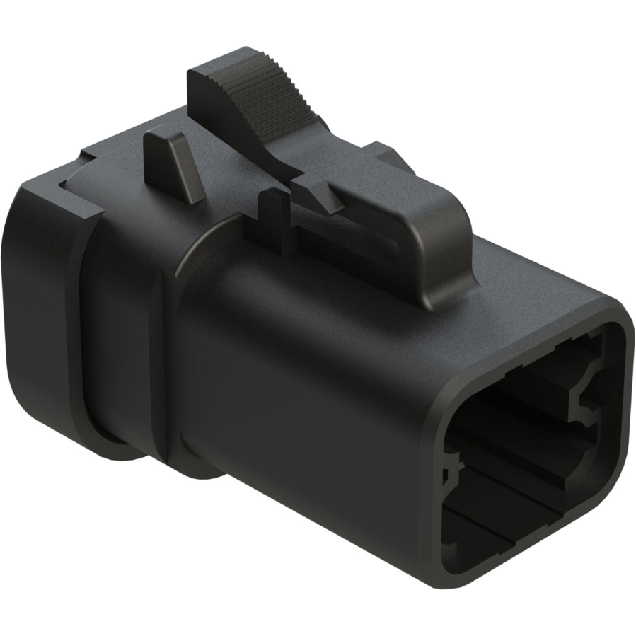 Amphenol-ATP06-4S-MM01BLK Einzeladersteckverbinder, Gehäuse Conn Housing PL 4 POS Crimp ST Cable Mount Black