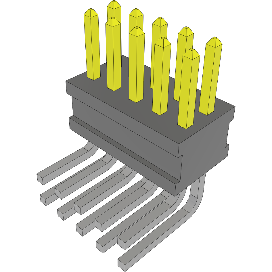 Samtec-FTSH-105-01-SM-D-RA Steckverbinderleisten und Leiterplattenbuchsen Conn Unshrouded Header HDR 10 POS 1.27mm Solder RA Side Entry Thru-Hole Tube