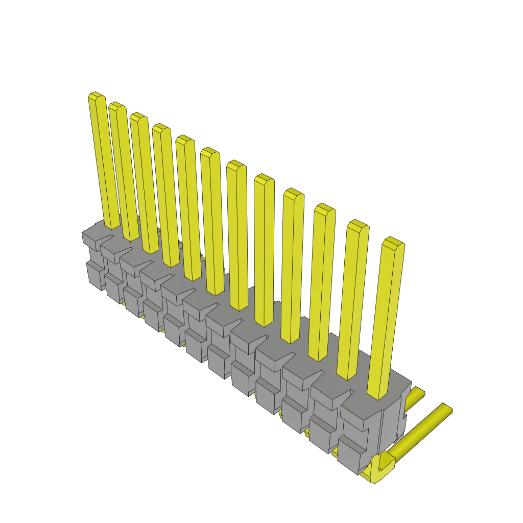 Samtec-TMS-112-01-T-S-RA 连接器插头及 PCB 插座 Conn Unshrouded Header HDR 12 POS 1.27mm Solder RA Side Entry Thru-Hole Tube