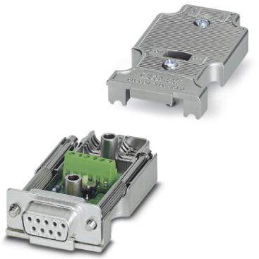 PHOENIX CONTACT-SUBCON-PLUS-CAN/AX Autre raccordement D-SUB connector, 9-pos. female connector, axial version with two cable entries, bus system: CAN, CANopen,Safety BUS p, pin assignment: 2, 3, 7, screw connection terminal blocks