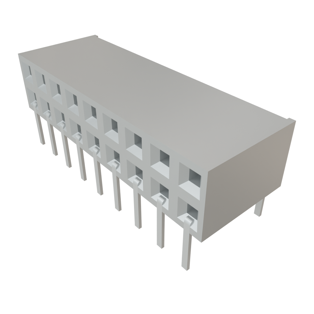 Samtec-BCS-109-L-D-HE Steckverbinderleisten und Leiterplattenbuchsen Conn Socket Strip SKT 18 POS 2.54mm Solder RA Side Entry Thru-Hole TIGER CLAW™ Tube