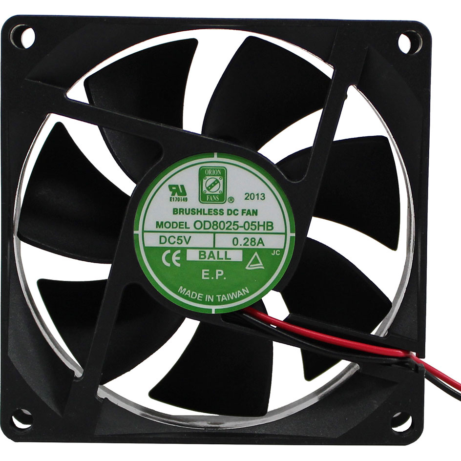 ORION FANS-OD8025-05HB Gebläse und Lüfter DC Fan Axial Ball Bearing 5V 4V to 7V 40CFM 33dB 80 X 80 X 25mm High Speed