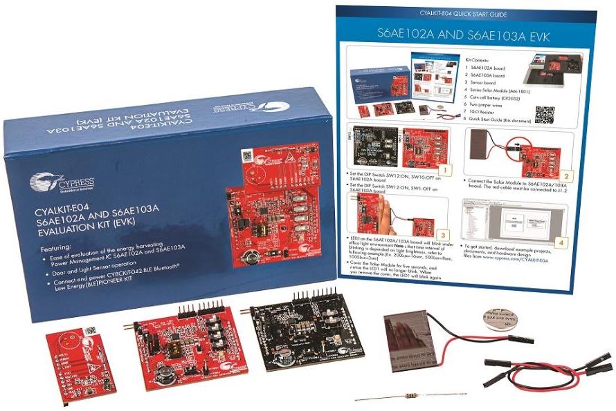 Infineon Technologies AG-CYALKIT-E04 Cartes et kits de développement de gestion de la puissance S6AE102A/S6AE103A PMIC Solution 1.1V to 5.2V Output Evaluation Kit