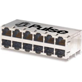 Pulse Electronics Corporation-J0B-0366NL Raccordement téléphone et télécom Conn RJ-45 F 96 POS Solder RA Thru-Hole 120 Terminal 12 Port Cat 5/Cat 6