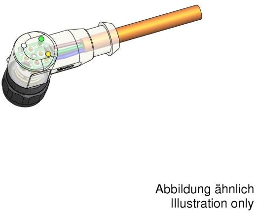 CONEC-43-11638 Andere Kabelbaugruppen Female connector M12x1 angled,FB wit h LED