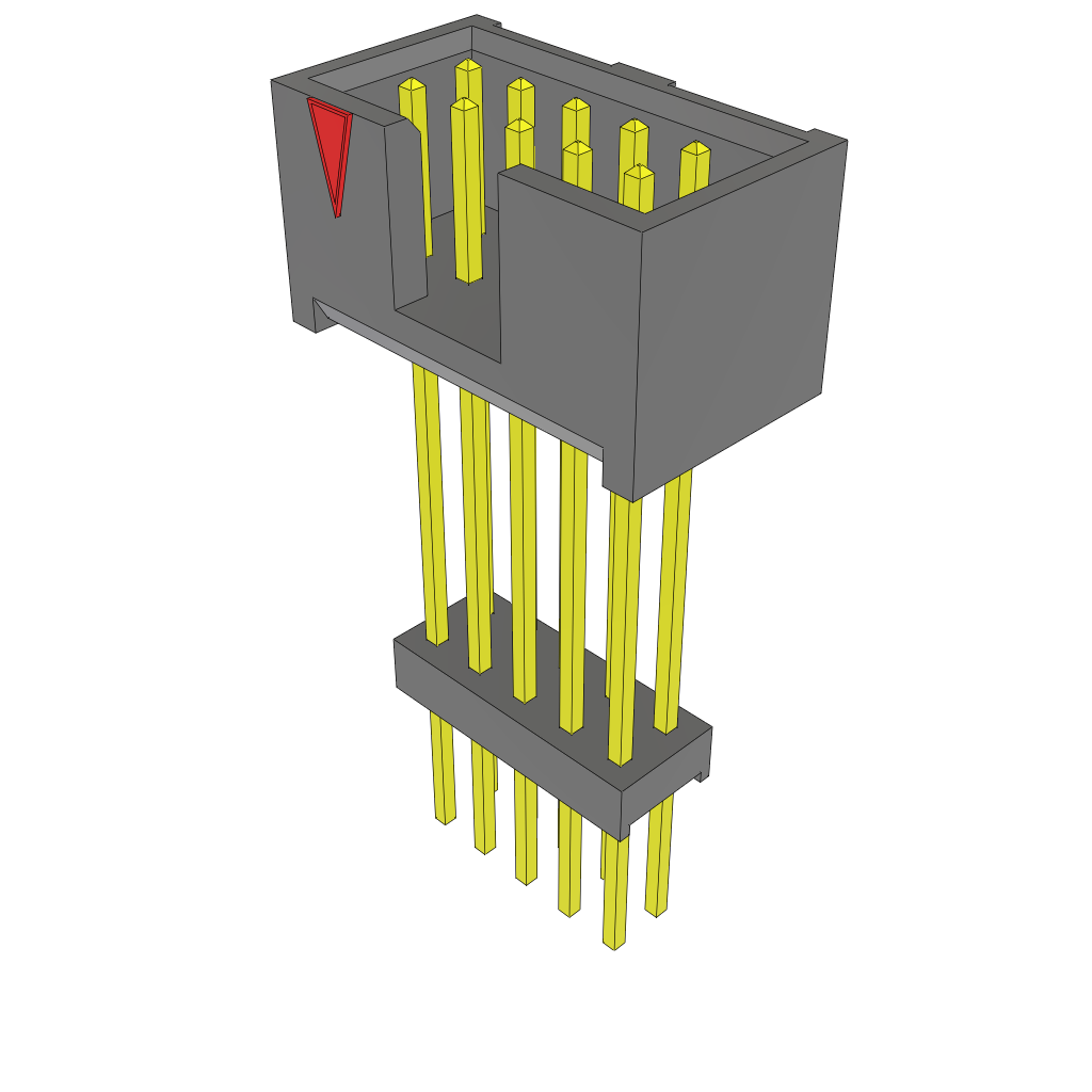 Samtec-ZSS-105-07-T-D-1140 Steckverbinderleisten und Leiterplattenbuchsen Conn Elevated Shrouded Header HDR 10 POS 2.54mm Solder ST Top Entry Thru-Hole Bulk