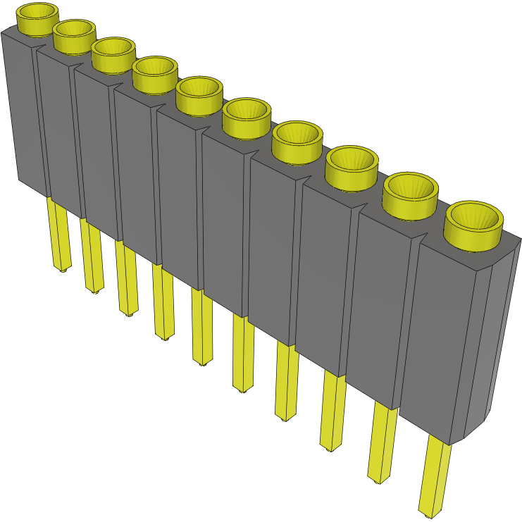 Samtec-ESS-110-T-06 Piastre connettori e prese PCB Conn Socket Strip SKT 10 POS 2.54mm Solder ST Top Entry Thru-Hole Bulk