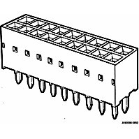 Amphenol Communications Solutions-68683-328 Embases de raccordement et réceptacles PCB Dubox®, Board To Board Connector, Receptacle, Vertical, Through Hole, Double Row, Top Entry, 56 Positions, 2.54mm (0.100in) Pitch