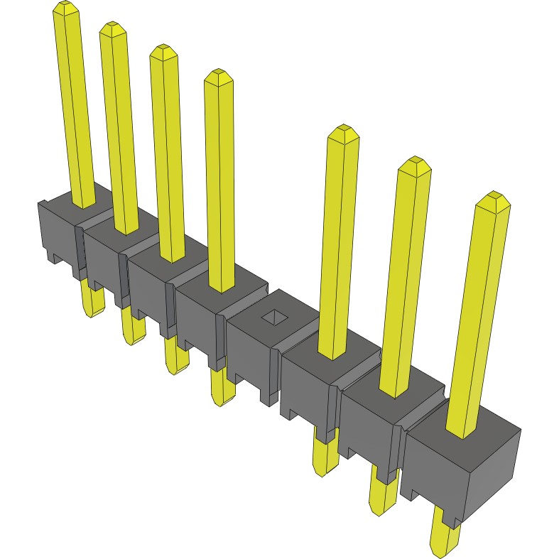 Samtec-TSW-108-14-G-S-004 Connector Headers and PCB Receptacles Conn Unshrouded Header HDR 8 POS 2.54mm Solder ST Top Entry Thru-Hole Bulk