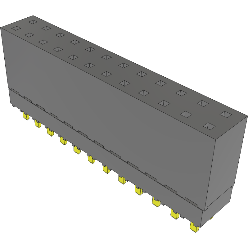 Samtec-ESW-112-12-G-D Steckverbinderleisten und Leiterplattenbuchsen Conn Elevated Socket SKT 24 POS 2.54mm Solder ST Top Entry Thru-Hole Tube