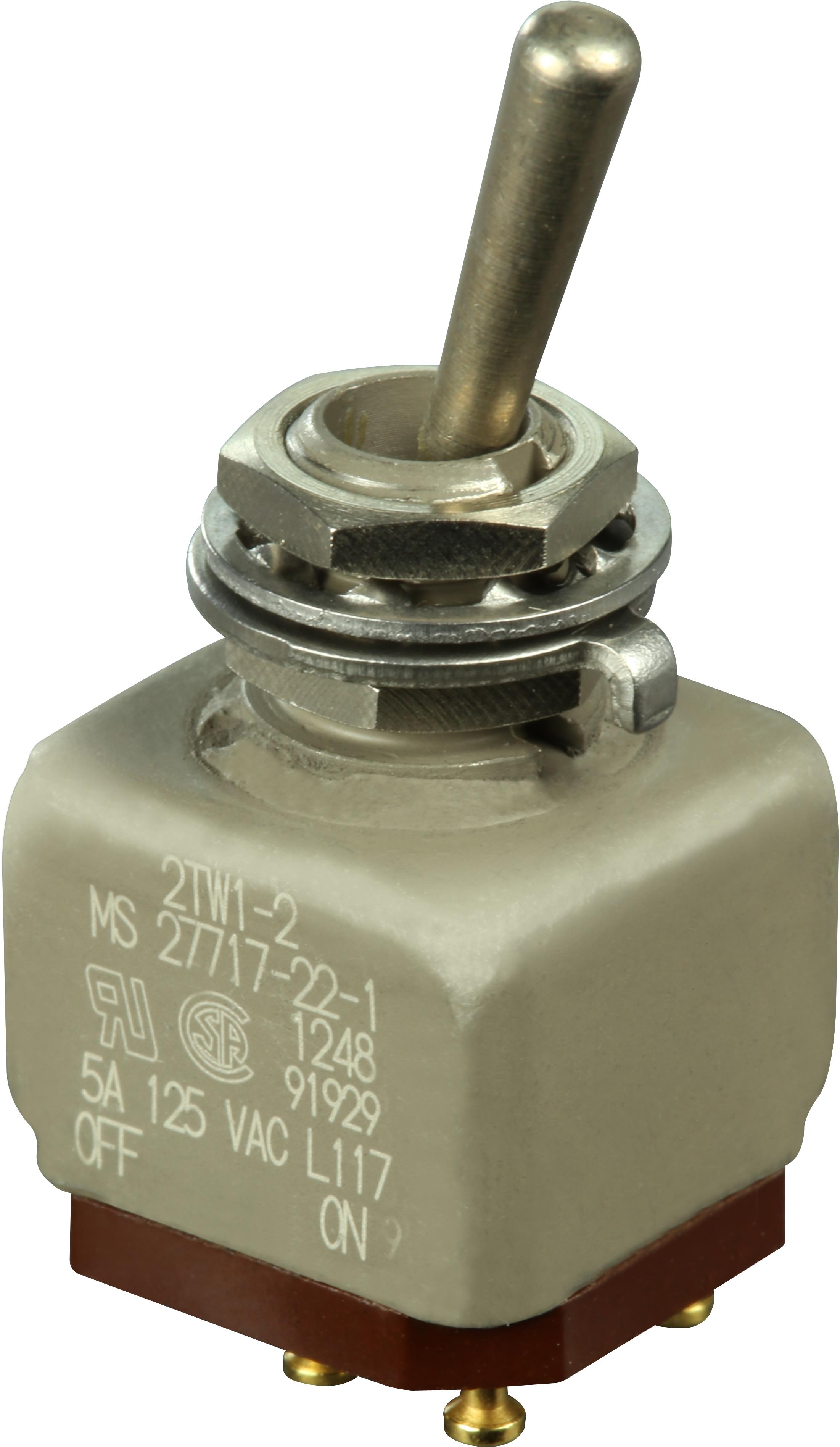 Honeywell-2TW1-2 Interruttore a levetta Switch Toggle OFF ON DPST Round Lever Solder 5A 125VAC 30VDC Panel Mount with Threads