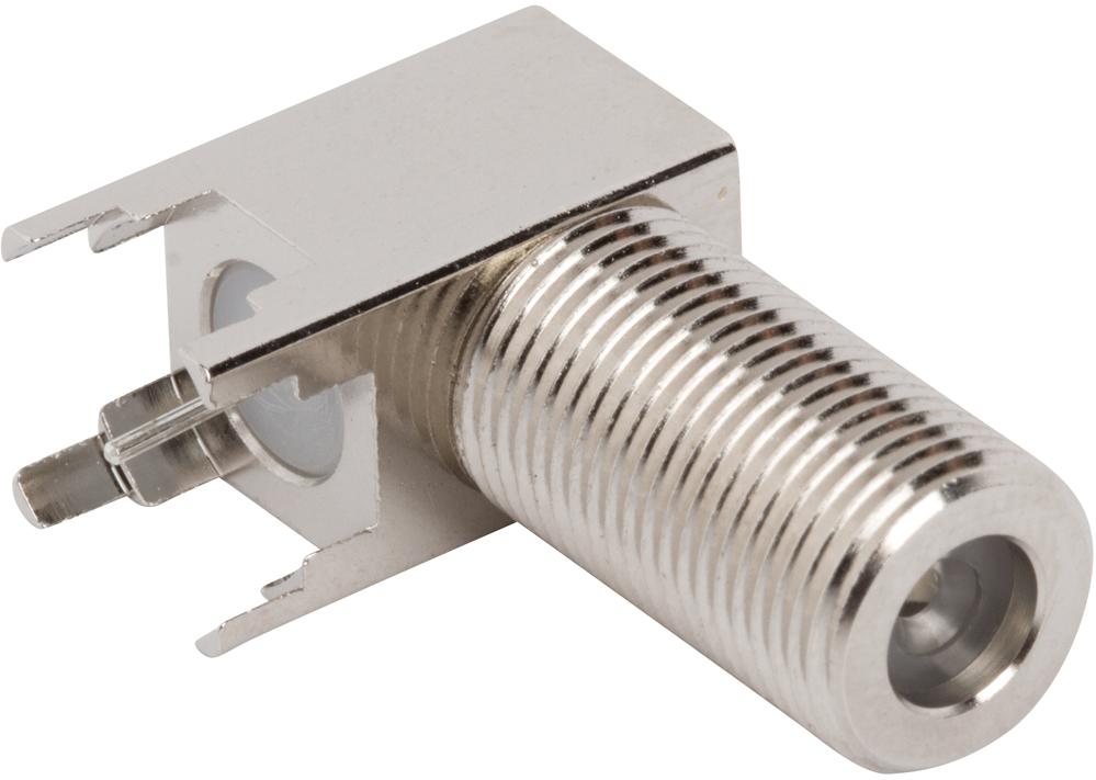 Amphenol RF-222131 Connettore RF Conn Type F 0Hz to 2GHz 75Ohm Solder RA Thru-Hole RCP Gold