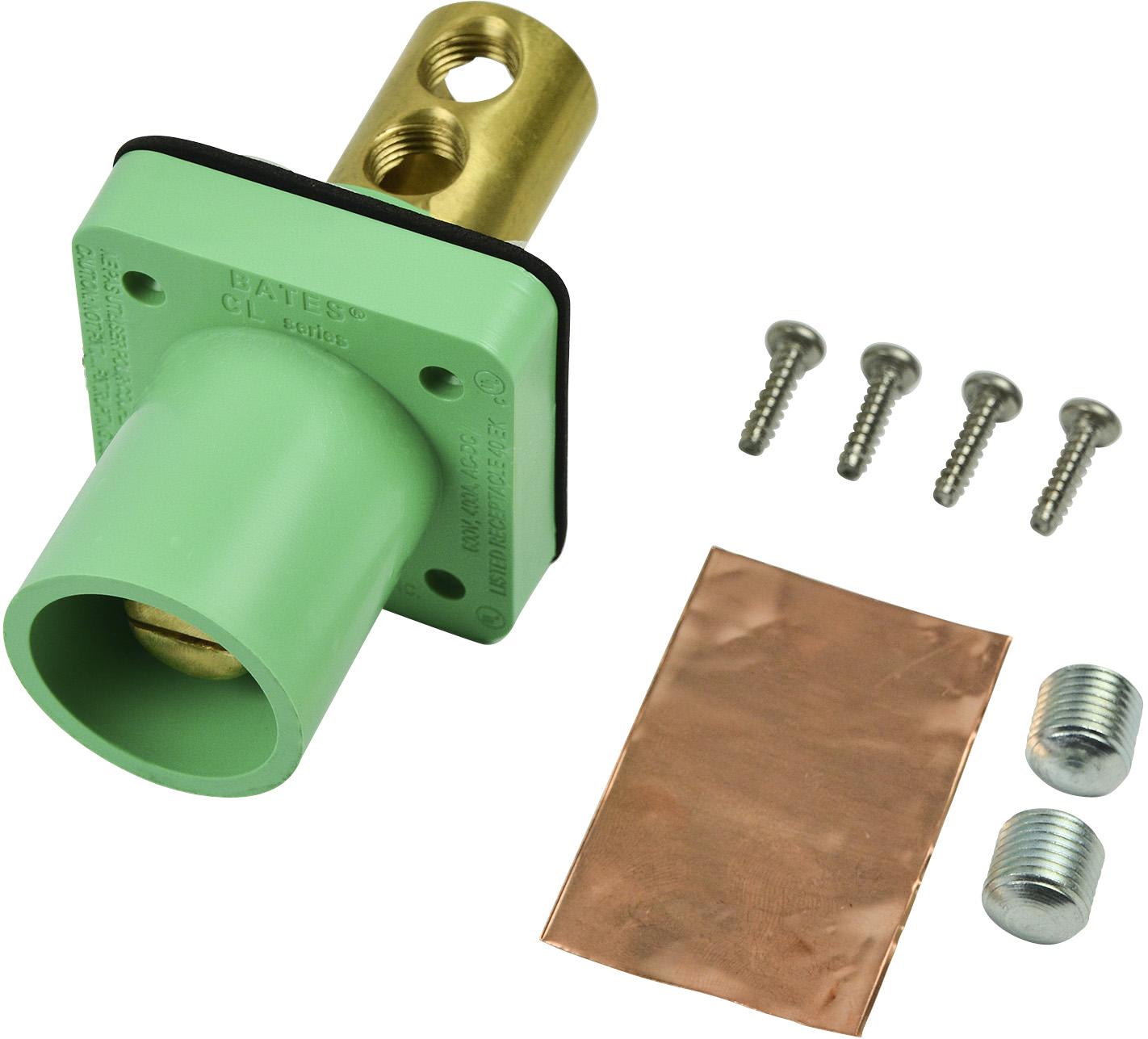 Marinco-CL40MRB-E Steckverbinder CL Series Panel Mounts Inlet (400A / 600V) Male - Green (E)