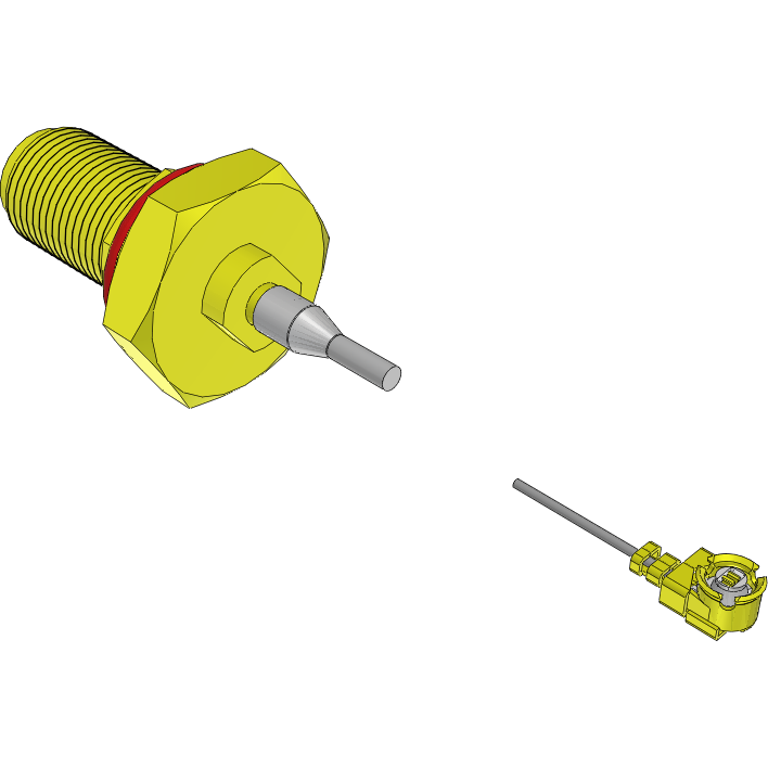 Samtec-MH081-01SB1-MH1RP-0050 Assemblaggio cavo coassiale Cable Assembly Coaxial 0.05m 36AWG SMA to MHF1 F-PL Bulk