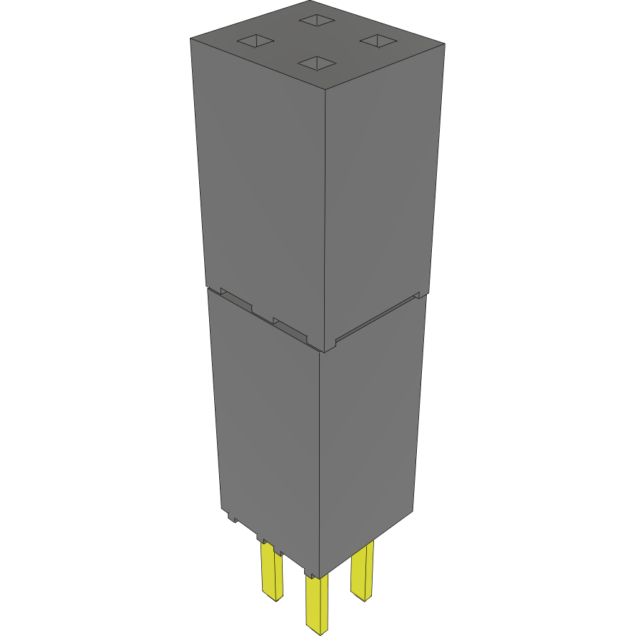 Samtec-ESW-102-69-G-D Cabezales del conector y receptáculos PCB Conn Elevated Socket SKT 4 POS 2.54mm Solder ST Top Entry Thru-Hole Bulk