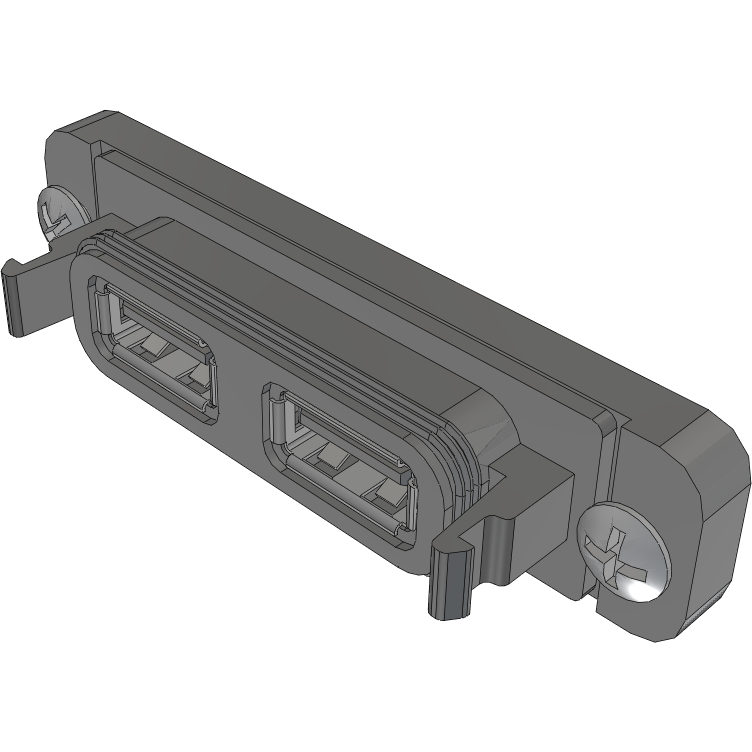 Samtec-RPBU-02-S-A-VT Connector USB Conn USB 2.0 Type A RCP 4/4 POS Solder ST Thru-Hole 8 Terminal 2 Port AccliMate™ Tube