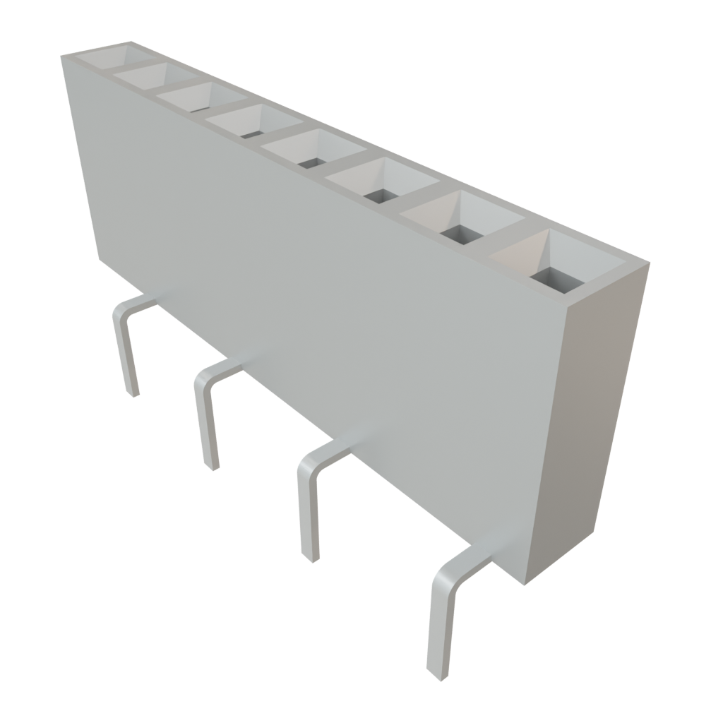 Samtec-BCS-108-L-S-PE Connector Headers and PCB Receptacles Conn Socket Strip SKT 8 POS 2.54mm Solder ST Top Entry Thru-Hole TIGER CLAW™ Tube