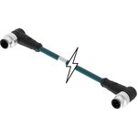 Cable Assembly Circular 3m 24AWG M12 Circular to M12 Circular 4 to 4 Right Angle to Right Angle