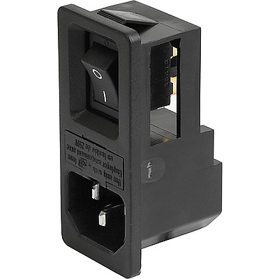 SCHURTER-4304.6053 Spannungsversorgungseingangsmodule Power Entry Module Unfiltered M 3 POS 250VAC 10A Fuse/Switch ST 1 Port