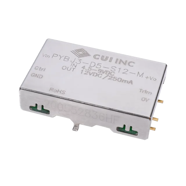 CUI Inc-PYBJ3-D24-S15-M Convertitore da DC a DC e modulo di regolazione della commutazione Module DC-DC 24VIN 1-OUT 15V 0.2A 3W 6-Pin SMD Module Tray