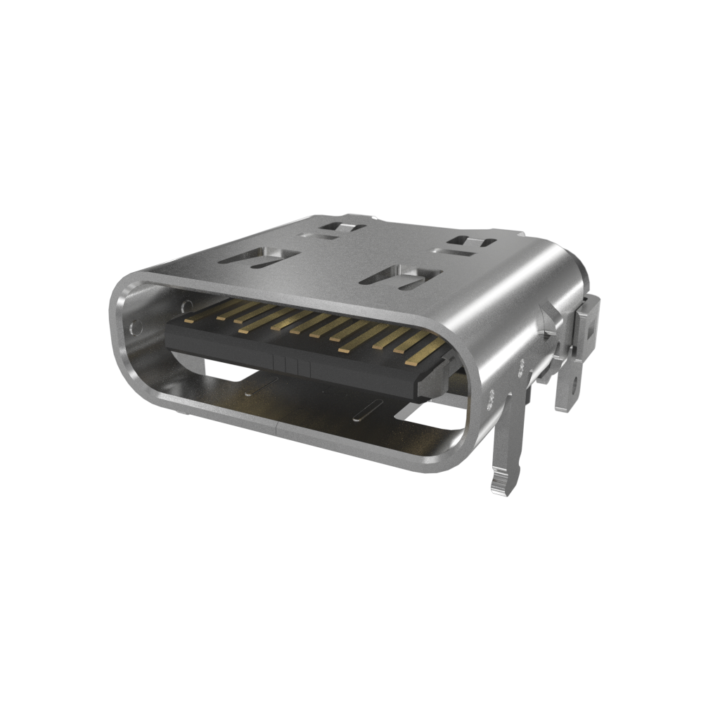 Amphenol-GSB4D313302AY1HR Connector USB Conn USB 4.0 Type C RCP 24 POS 0.25mm Solder RA SMD 24 Terminal 1 Port T/R