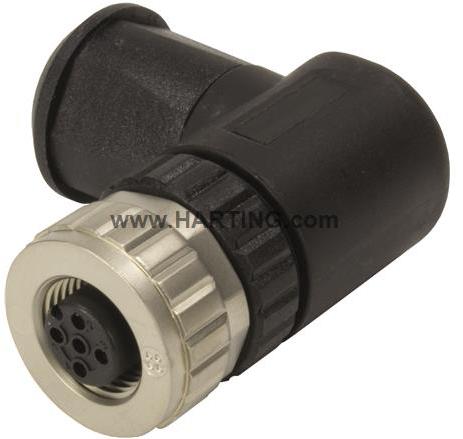 HARTING-21033194401 Steckverbinder, rund Conn M12 Circular SKT 4 POS Screw RA Cable Mount 4 Terminal 1 Port
