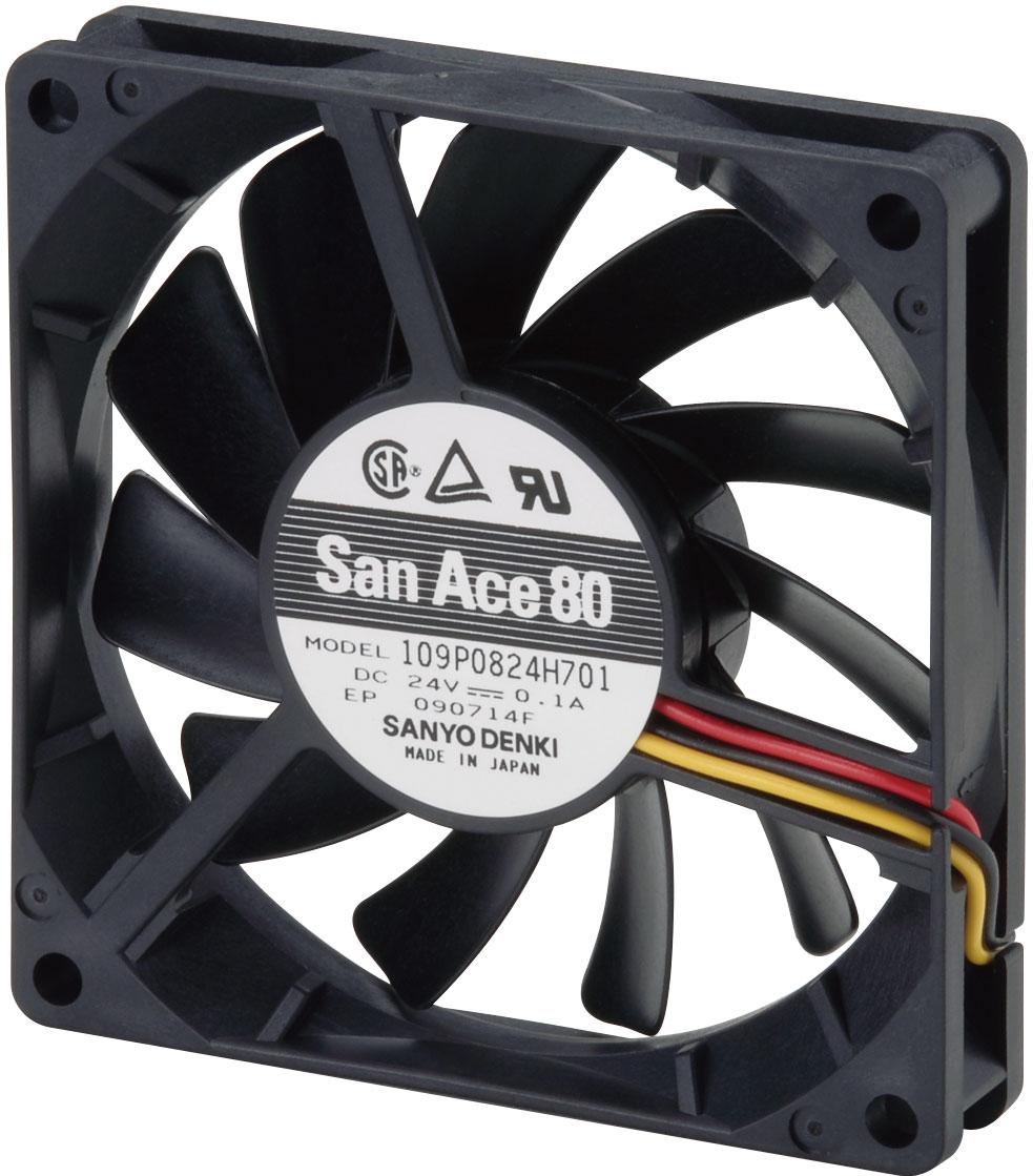 SANYO DENKI-109P0805M702 Gebläse und Lüfter DC Fan Axial Ball Bearing 5V 4.5V to 5.5V 21dB 80 X 80 X 15mm Middle Speed