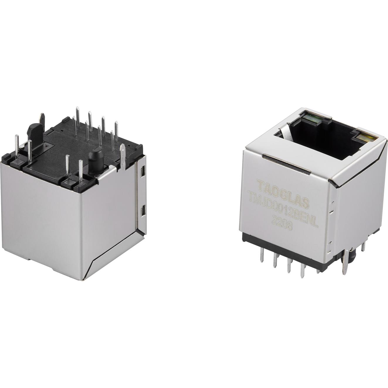 taoglas-TMJD0012BENL | RJ45 Integrated Connectors Steckverbinder, Telefon und Telekommunikation Conn RJ-45 F 8 POS 1.27mm Solder ST Thru-Hole 12 Terminal 1 Port Tray