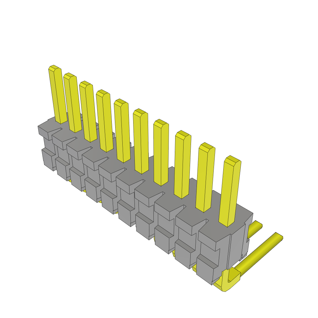 Samtec-TMS-110-03-S-S-RA Steckverbinderleisten und Leiterplattenbuchsen Conn Unshrouded Header HDR 10 POS 1.27mm Solder RA Side Entry Thru-Hole Tube
