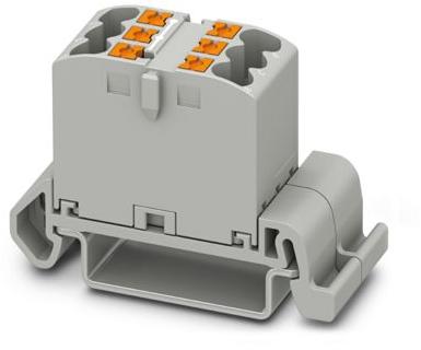 PHOENIX CONTACT-3273132 Connector Terminal Blocks Conn Distribution Terminal Block 6 POS Spring Clamp DIN Rail/Panel Mount 24A