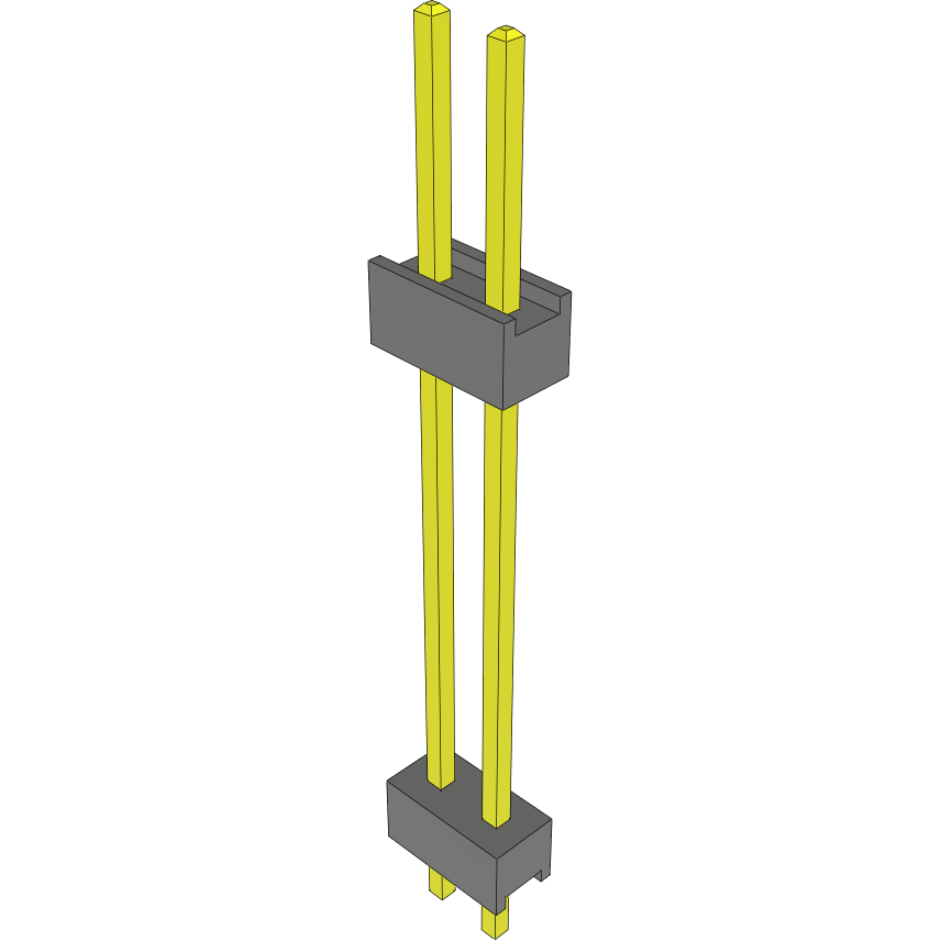 Samtec-DW-02-13-L-S-845 Connector Headers and PCB Receptacles Conn Board Stacker HDR 2 POS 2.54mm Solder ST Top Entry Thru-Hole Bulk