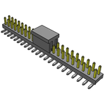 Samtec-TMM-122-01-L-D-SM-P Steckverbinderleisten und Leiterplattenbuchsen Conn Unshrouded Header HDR 44 POS 2mm Solder ST Top Entry SMD Tube