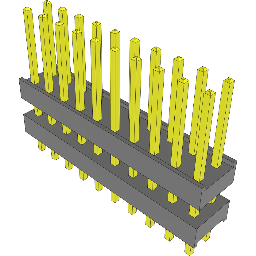 Samtec-DW-10-09-L-D-290 Piastre connettori e prese PCB Conn Board Stacker HDR 20 POS 2.54mm Solder ST Top Entry Thru-Hole Bulk