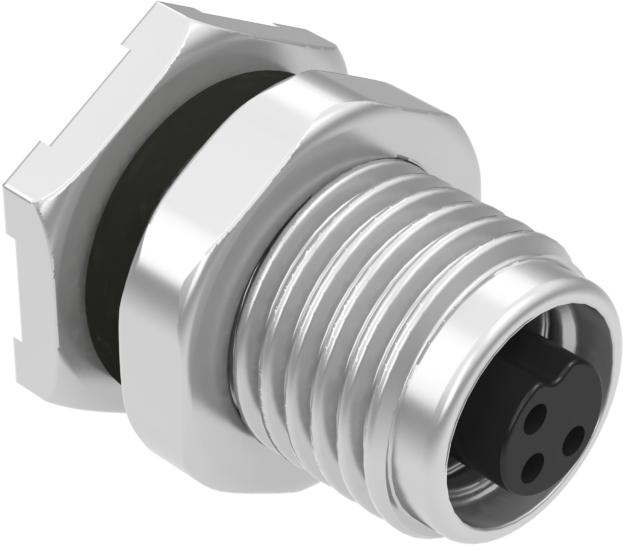 Tensility International-54-00153 Steckverbinder, rund Conn M5 Circular SKT 3 POS Solder ST Thru-Hole 3 Terminal 1 Port