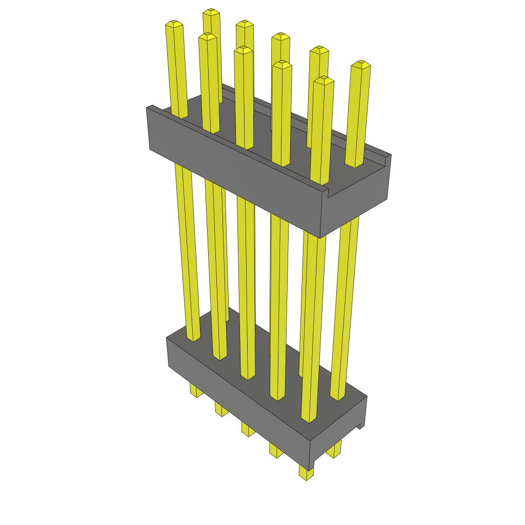 Samtec-ZW-05-12-G-D-740-104 连接器插头及 PCB 插座 Conn Board Stacker HDR 10 POS 2.54mm Solder ST Top Entry Thru-Hole Bulk