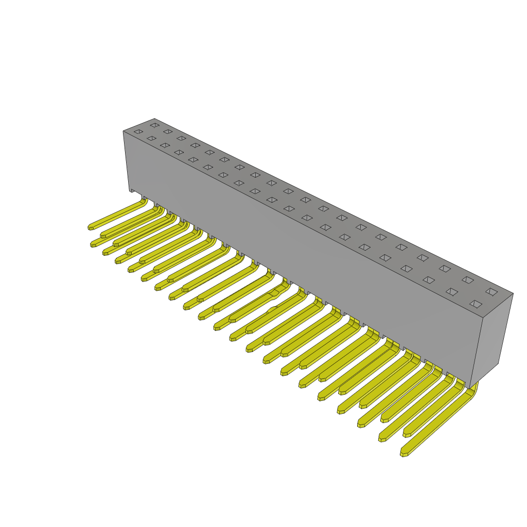 Samtec-SSW-120-03-G-D-RA-LL Embases de raccordement et réceptacles PCB Conn Socket Strip SKT 40 POS 2.54mm Solder RA Side Entry Thru-Hole Tube