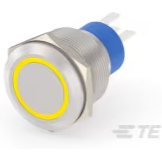 TE Connectivity-1-2213772-1 Interruttore a pressione Switch Push Button OFF (ON) SPDT Flush Round Button 3A 250VAC 36VDC Momentary Panel Mount Solder Lug