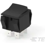 TE Connectivity-1571113-4 Switch Rocker Switch Rocker ON OFF ON DPDT Quick Connect Curved Rocker 16A 250VAC 372.85VA >100000Cycles
